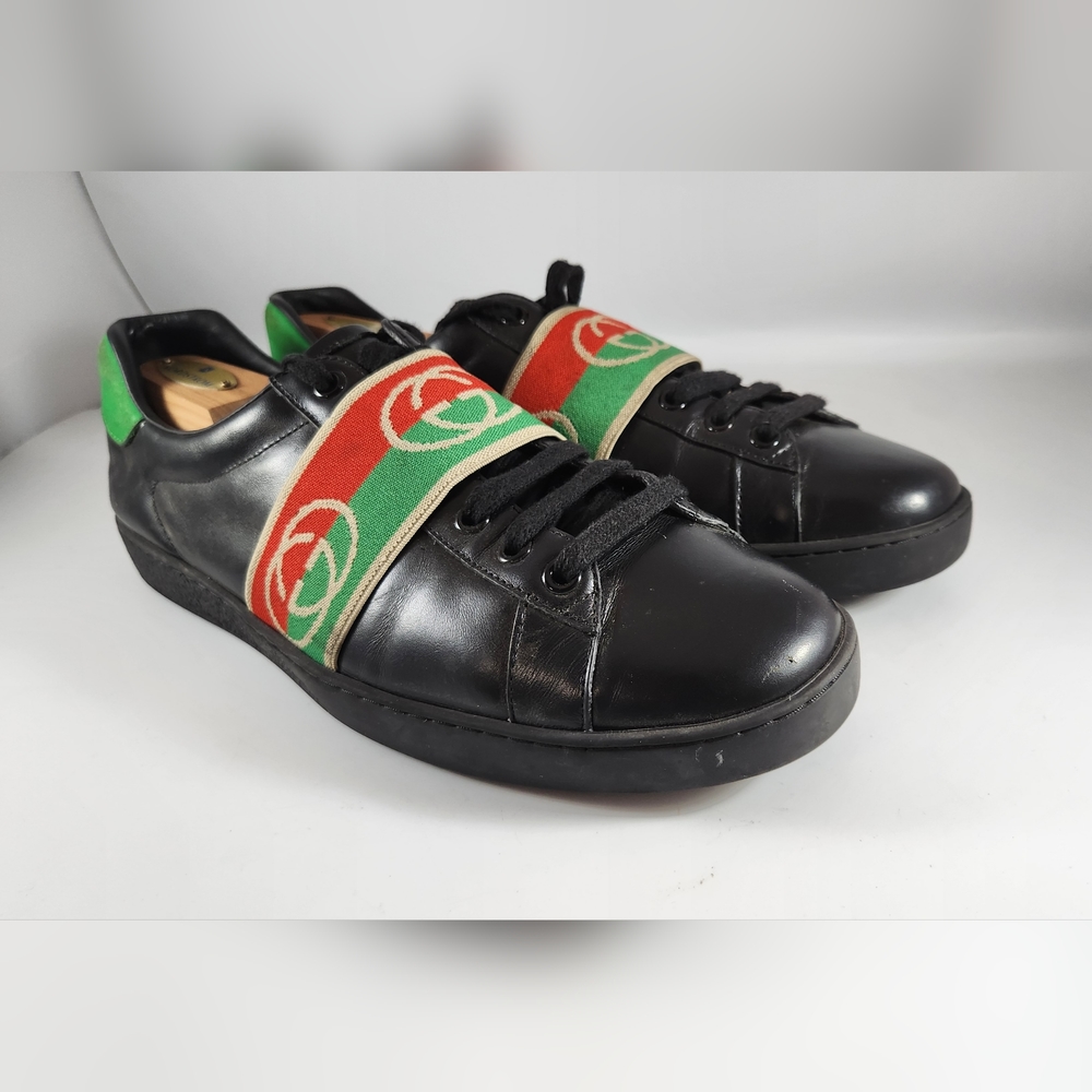 Gucci ace elastic web interlocking GG black Size 11